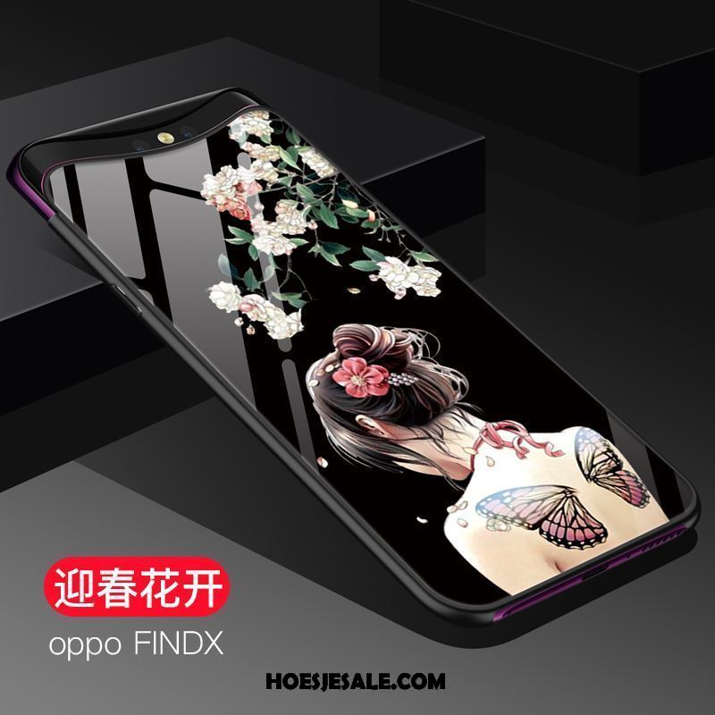 Oppo Find X Hoesje Glas Bescherming Siliconen Hoes Blauw Kopen