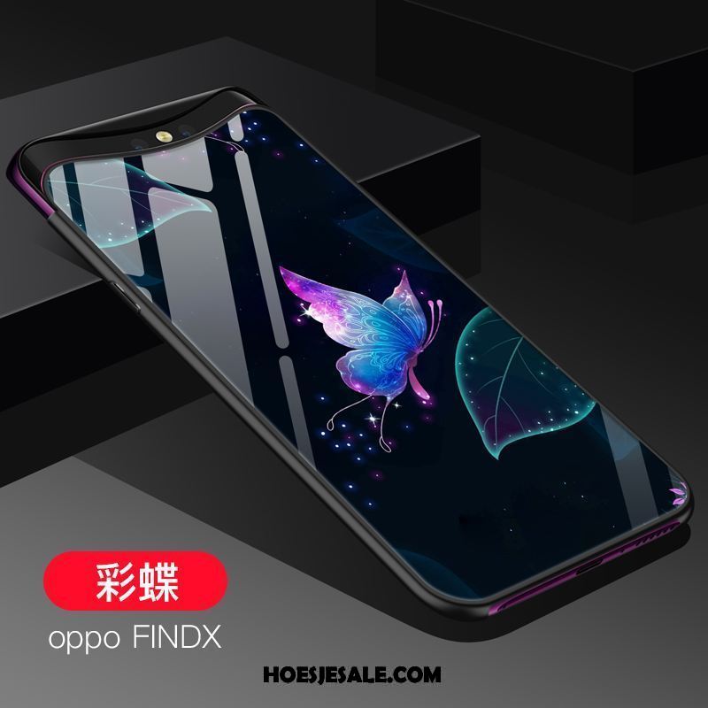 Oppo Find X Hoesje Glas Bescherming Siliconen Hoes Blauw Kopen