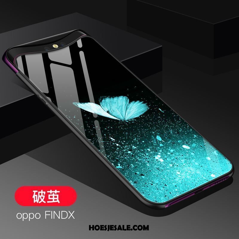 Oppo Find X Hoesje Glas Bescherming Siliconen Hoes Blauw Kopen