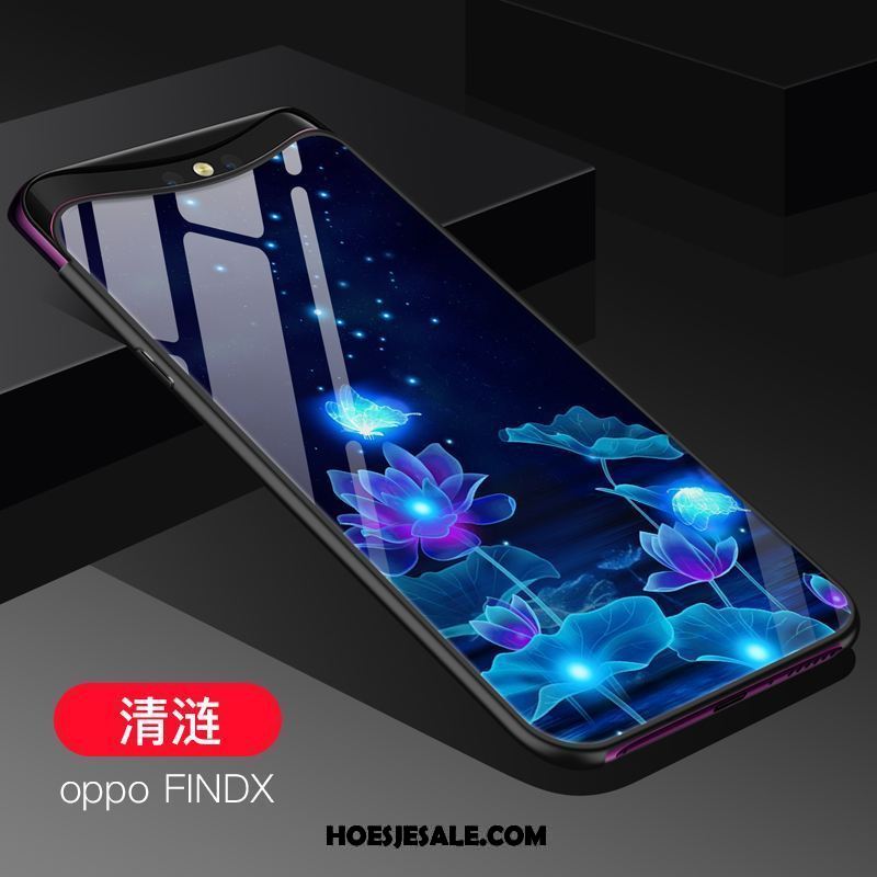 Oppo Find X Hoesje Glas Bescherming Siliconen Hoes Blauw Kopen