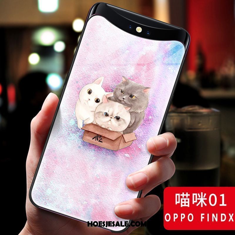 Oppo Find X Hoesje Lovers Scheppend Roze Bescherming Glas Aanbiedingen