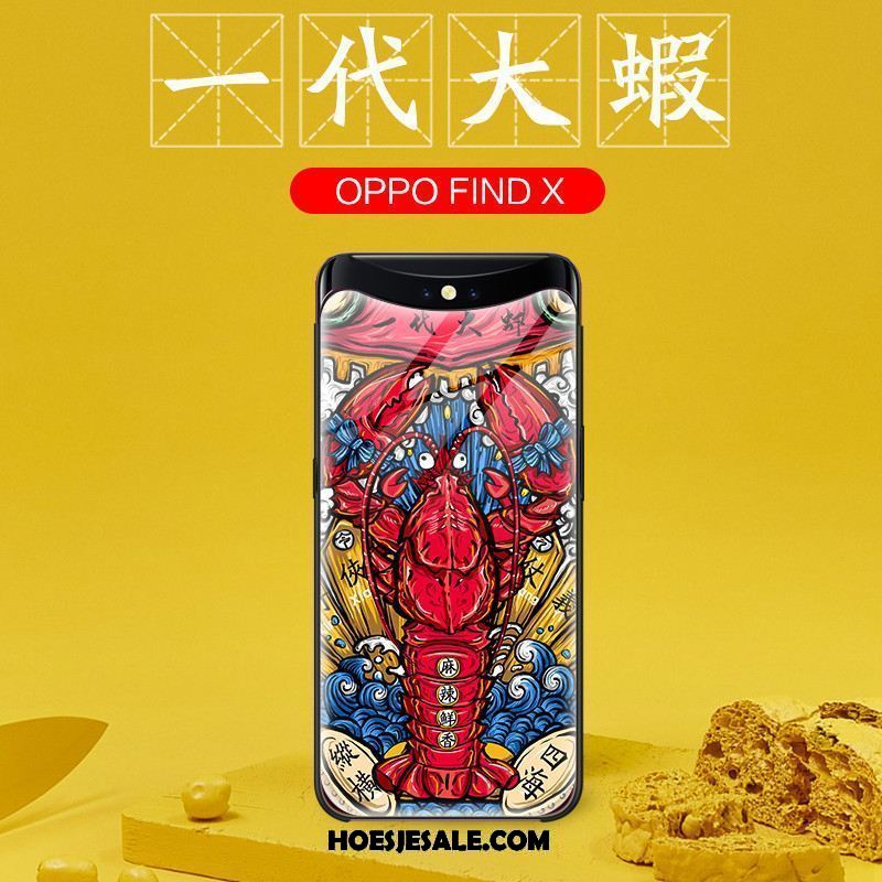 Oppo Find X Hoesje Rood Glas Mooie Patroon Hoes Kopen