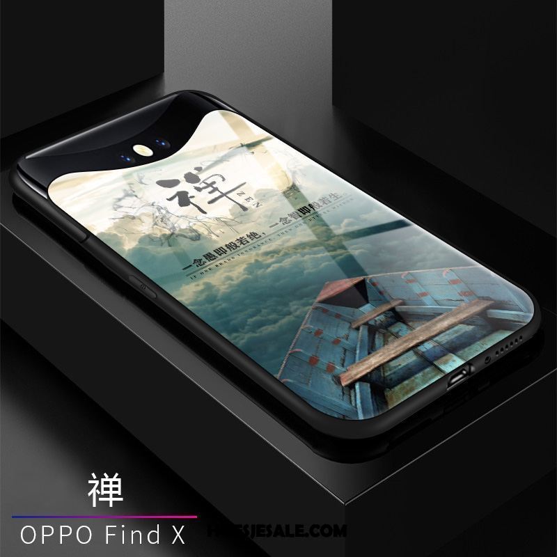 Oppo Find X Hoesje Scheppend Hoes Trendy Merk All Inclusive Zwart Sale