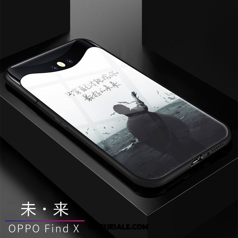 Oppo Find X Hoesje Scheppend Hoes Trendy Merk All Inclusive Zwart Sale