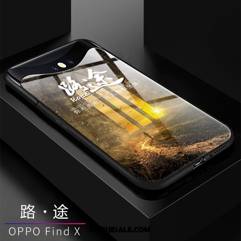 Oppo Find X Hoesje Scheppend Hoes Trendy Merk All Inclusive Zwart Sale