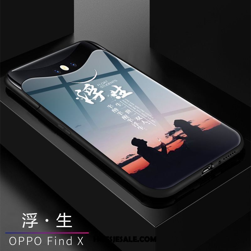 Oppo Find X Hoesje Scheppend Hoes Trendy Merk All Inclusive Zwart Sale