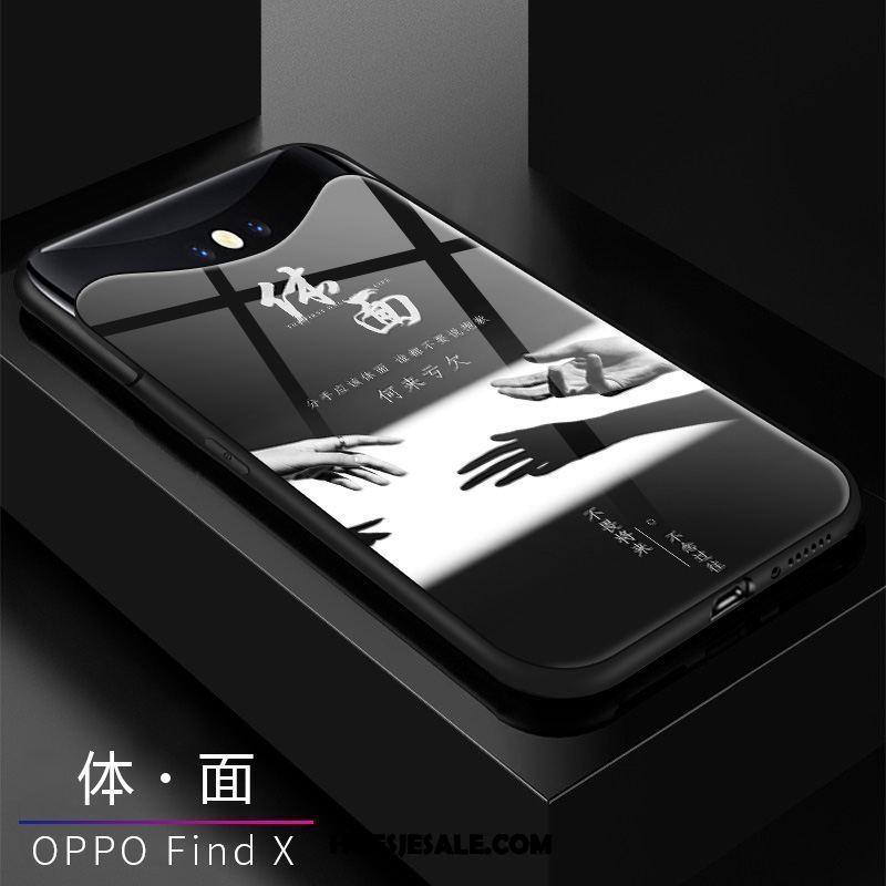 Oppo Find X Hoesje Scheppend Hoes Trendy Merk All Inclusive Zwart Sale