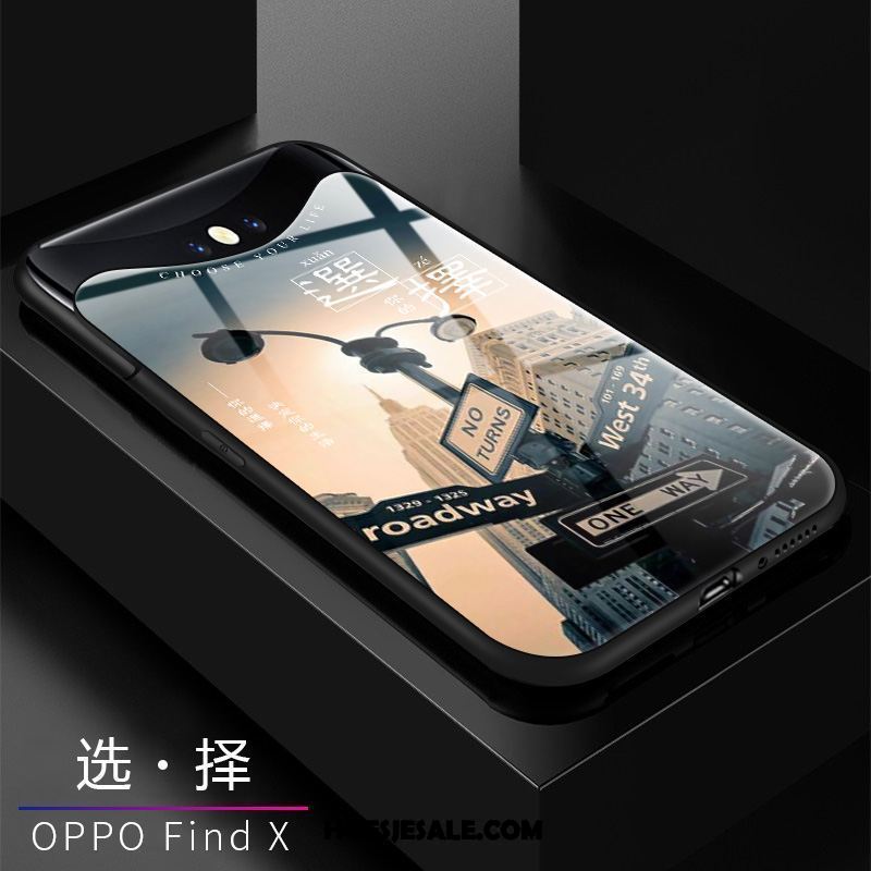 Oppo Find X Hoesje Scheppend Hoes Trendy Merk All Inclusive Zwart Sale