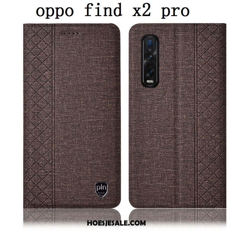 Oppo Find X2 Pro Hoesje Blauw Leren Etui Mobiele Telefoon Anti-fall Folio Aanbiedingen