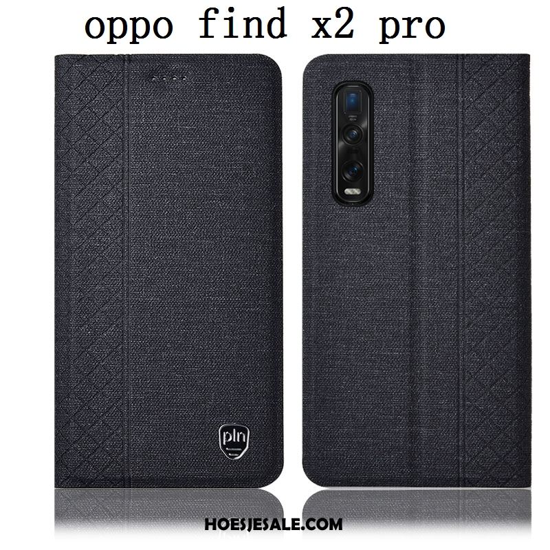 Oppo Find X2 Pro Hoesje Blauw Leren Etui Mobiele Telefoon Anti-fall Folio Aanbiedingen