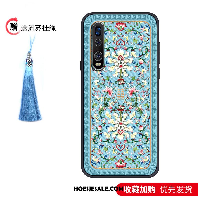 Oppo Find X2 Pro Hoesje Blauw Trendy Merk Hoes Net Red Siliconen Online