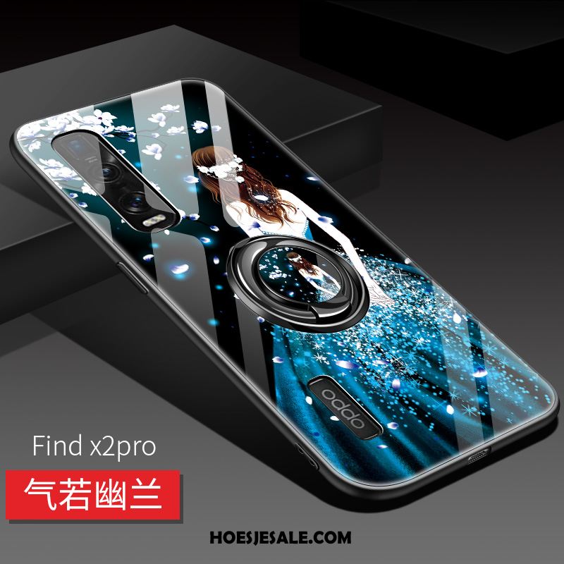 Oppo Find X2 Pro Hoesje Hoes Siliconen Hard Blauw Anti-fall Sale