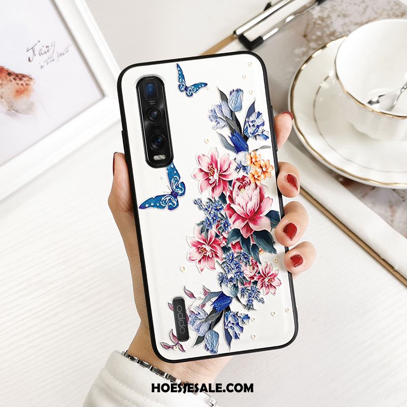 Oppo Find X2 Pro Hoesje Schrobben Zacht Bloemen All Inclusive Vintage Kopen