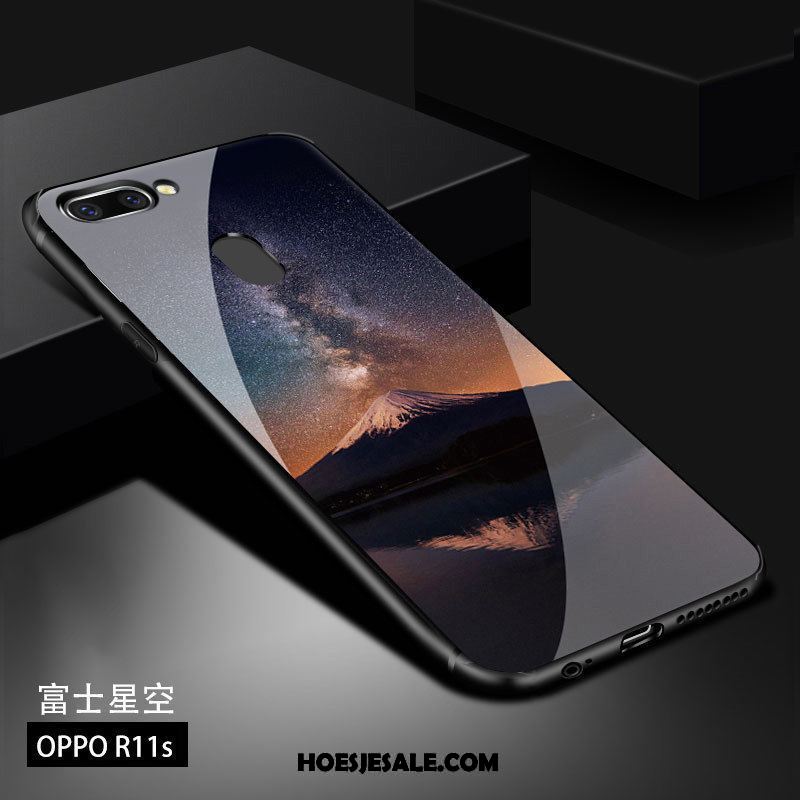 Oppo R11s Hoesje Nieuw Donkerblauw Anti-fall Glas Bescherming Kopen