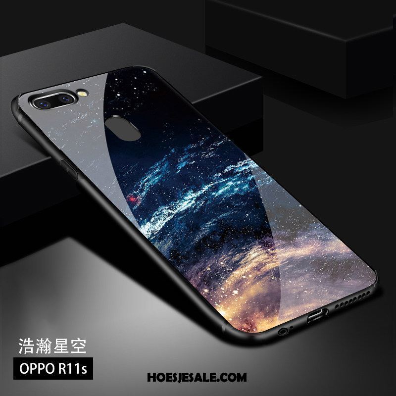 Oppo R11s Hoesje Nieuw Donkerblauw Anti-fall Glas Bescherming Kopen