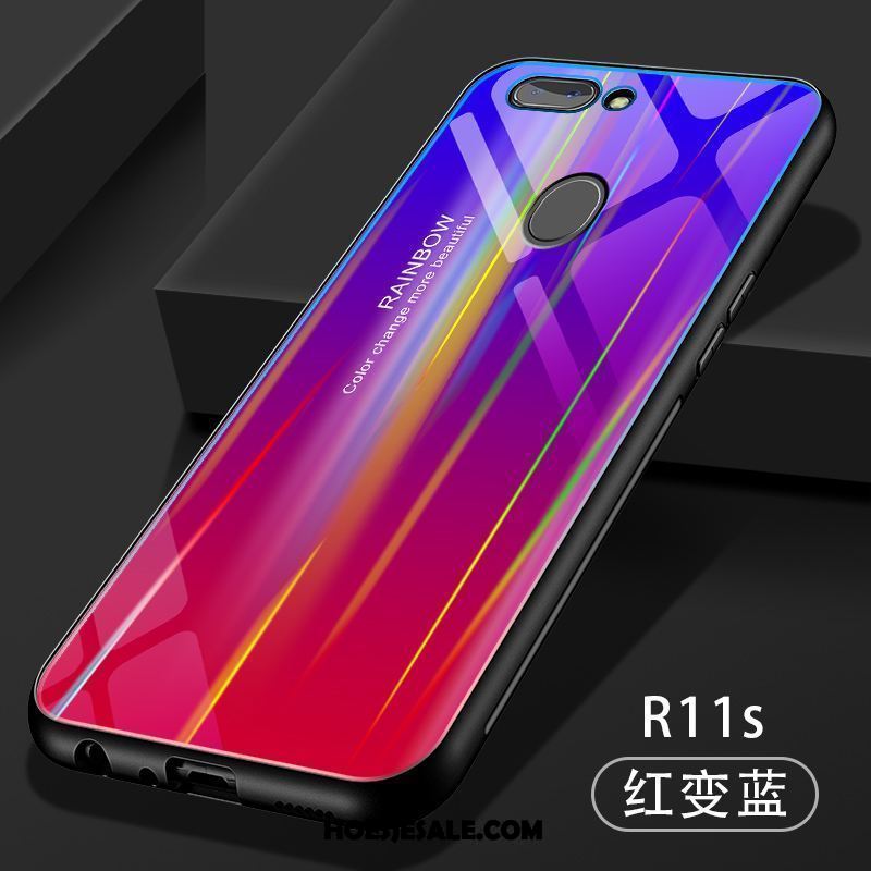 Oppo R11s Hoesje Zacht Glas Siliconen Mobiele Telefoon Geel Goedkoop