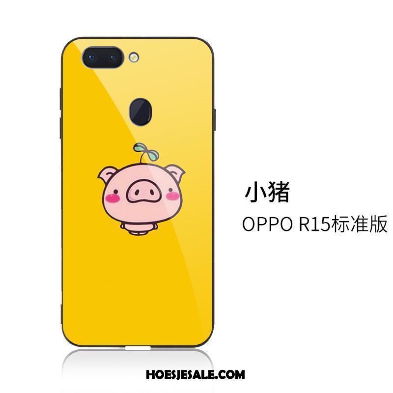 Oppo R15 Hoesje Glas Mobiele Telefoon Scheppend Bescherming Hoes Winkel