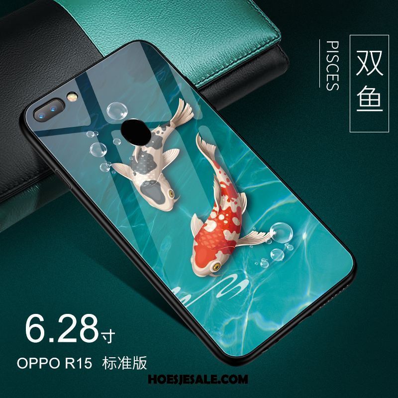 Oppo R15 Hoesje Groen Glas Spiegel Mobiele Telefoon All Inclusive Goedkoop