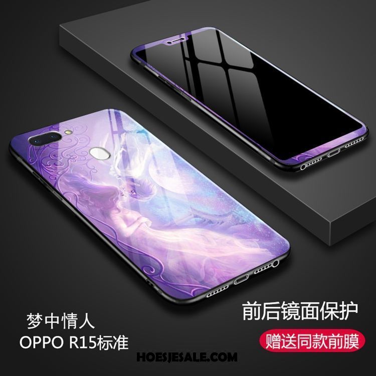 Oppo R15 Hoesje Purper Hoes Mobiele Telefoon Glas Winkel