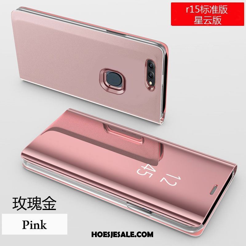 Oppo R15 Hoesje Roze Doorzichtig Scheppend Hoes Trend Goedkoop