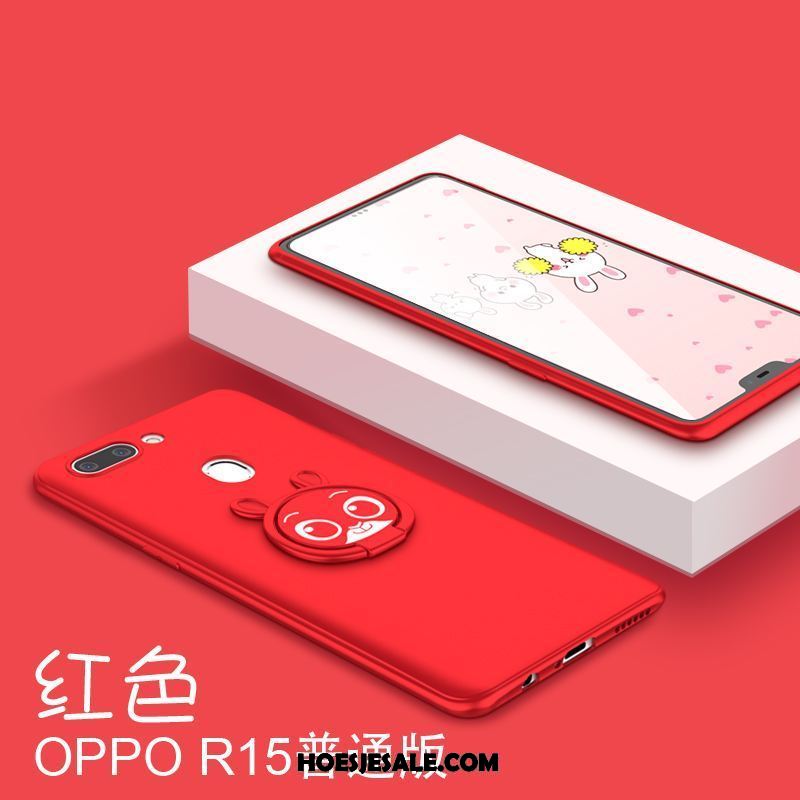 Oppo R15 Hoesje Trendy Merk Bescherming Siliconen Hoes Roze