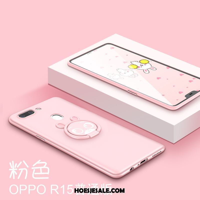 Oppo R15 Hoesje Trendy Merk Bescherming Siliconen Hoes Roze