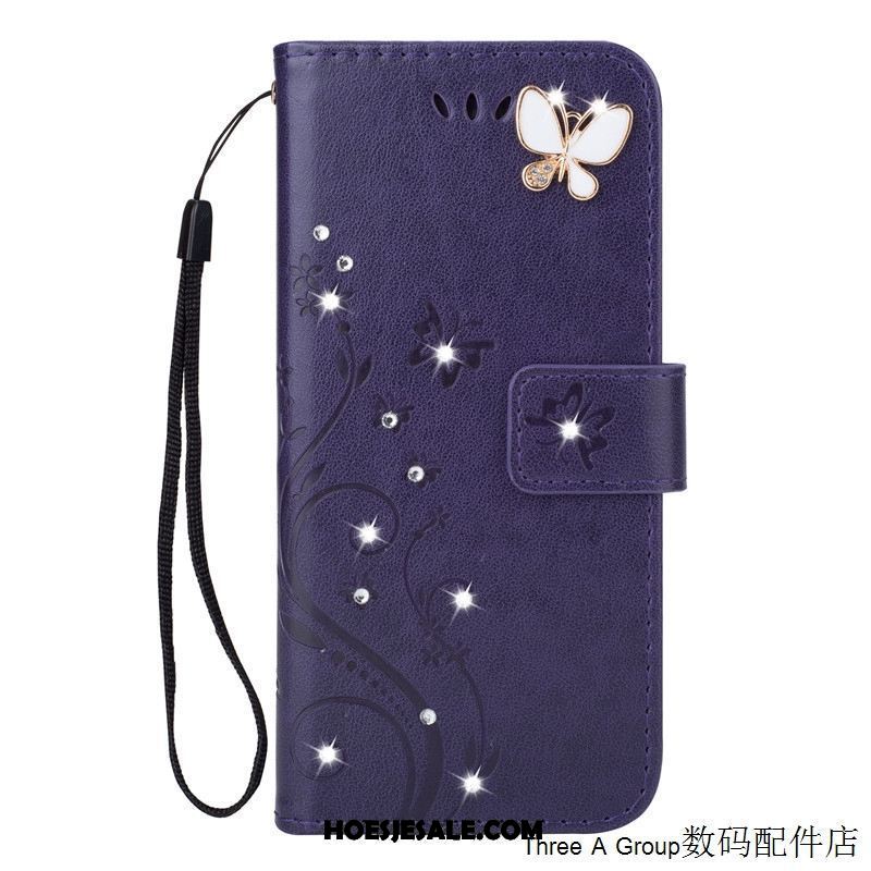 Oppo R15 Pro Hoesje Leren Etui Scheppend Mobiele Telefoon Hoes Purper Kopen