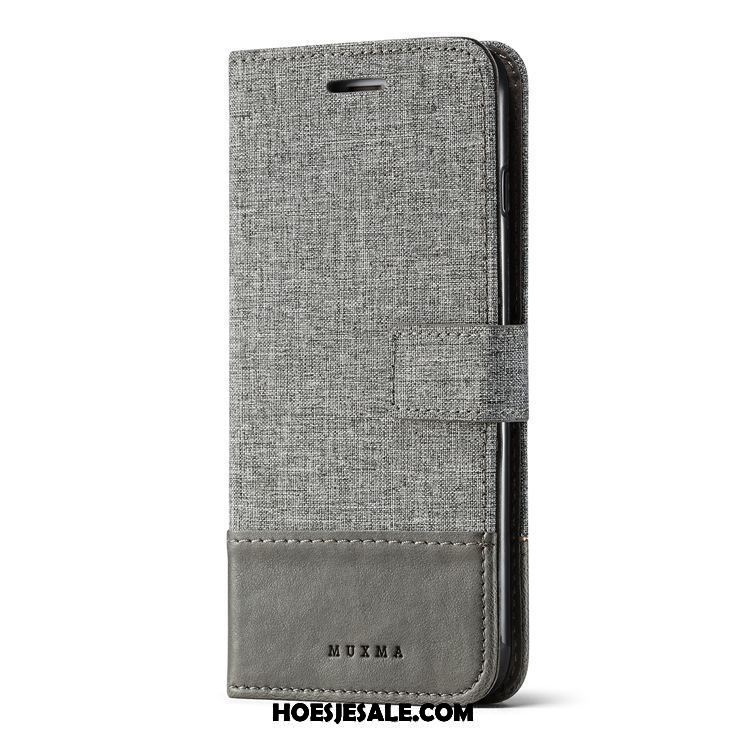 Oppo R15 Pro Hoesje Ondersteuning Mobiele Telefoon Canvas Denim Patroon Goedkoop