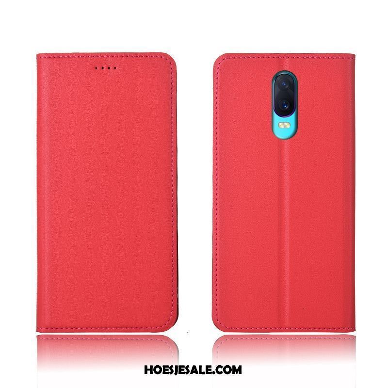 Oppo R17 Hoesje Anti-fall Geel Bescherming Leren Etui Echt Leer Korting