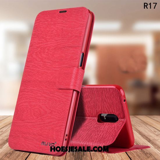 Oppo R17 Hoesje Mobiele Telefoon Zacht Roze Leren Etui Anti-fall Kopen