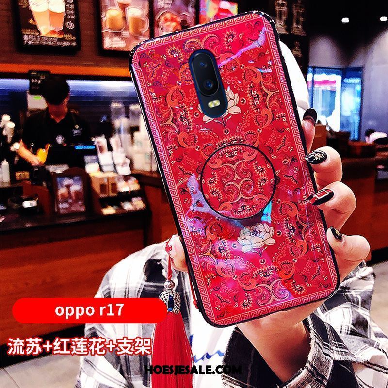 Oppo R17 Hoesje Scheppend Chinese Stijl Paleis Blauw Bescherming Kopen