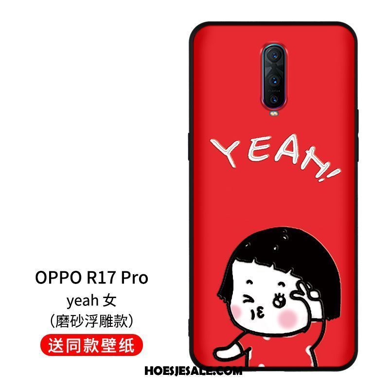 Oppo R17 Pro Hoesje Bescherming Hoes Spotprent Rood Nieuw Sale