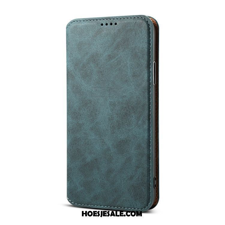 Oppo R17 Pro Hoesje Kaart Folio Leren Etui Mobiele Telefoon Echt Leer