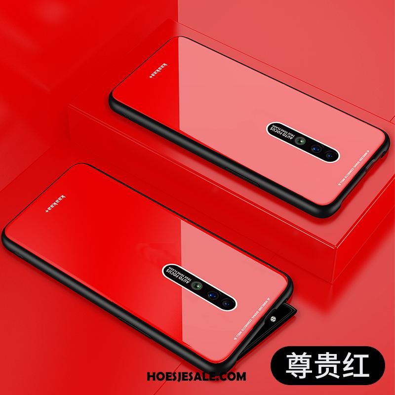 Oppo Reno 10x Zoom Hoesje Rood Hoes Mobiele Telefoon Glas Eenvoudige