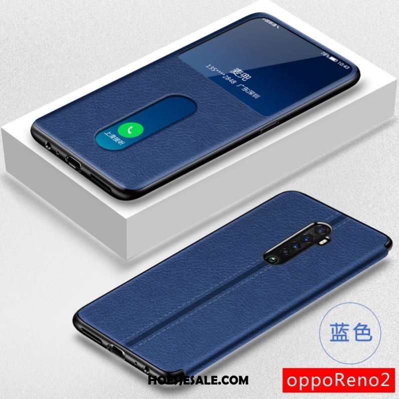 Oppo Reno 2 Hoesje All Inclusive Folio Leren Etui Zwart Hoes Winkel