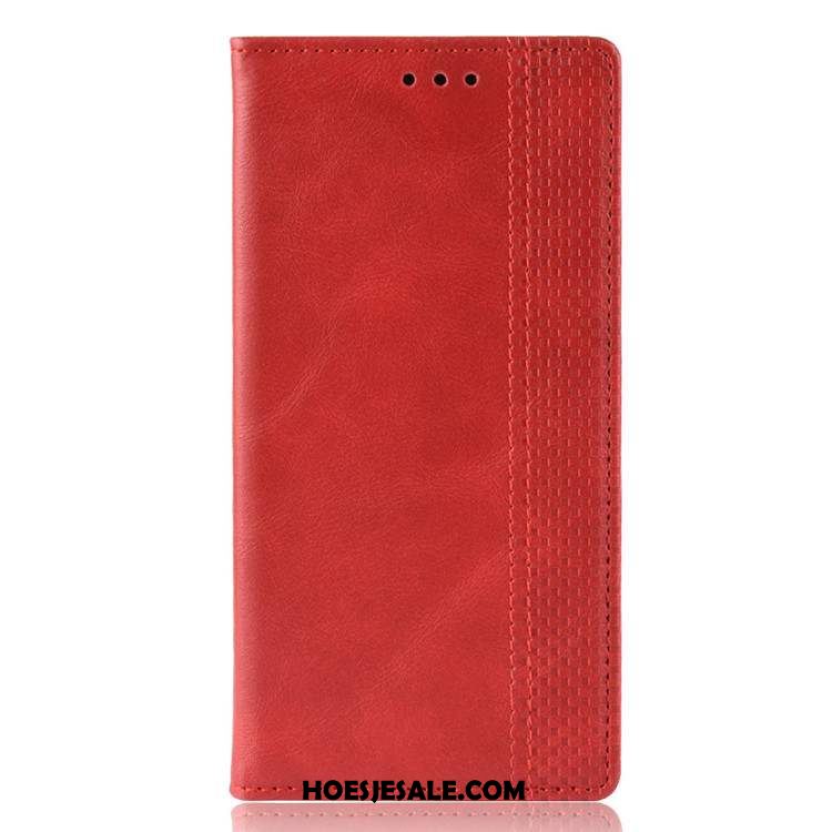 Oppo Reno 2 Hoesje Leren Etui Clamshell Zacht Siliconen Rood Sale