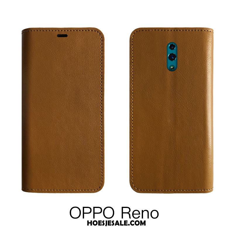 Oppo Reno 2 Hoesje Mobiele Telefoon Hoes Zwart Tempereren Leren Etui Online