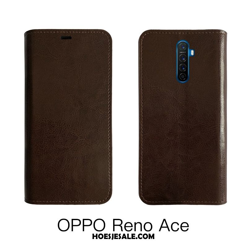 Oppo Reno 2 Hoesje Mobiele Telefoon Hoes Zwart Tempereren Leren Etui Online