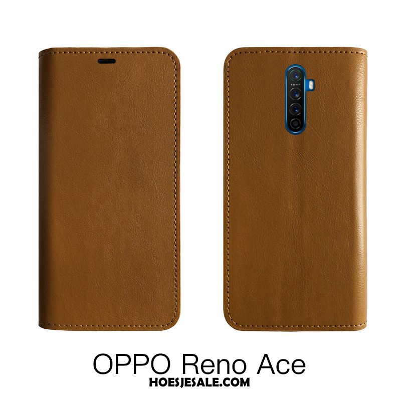 Oppo Reno 2 Hoesje Mobiele Telefoon Hoes Zwart Tempereren Leren Etui Online