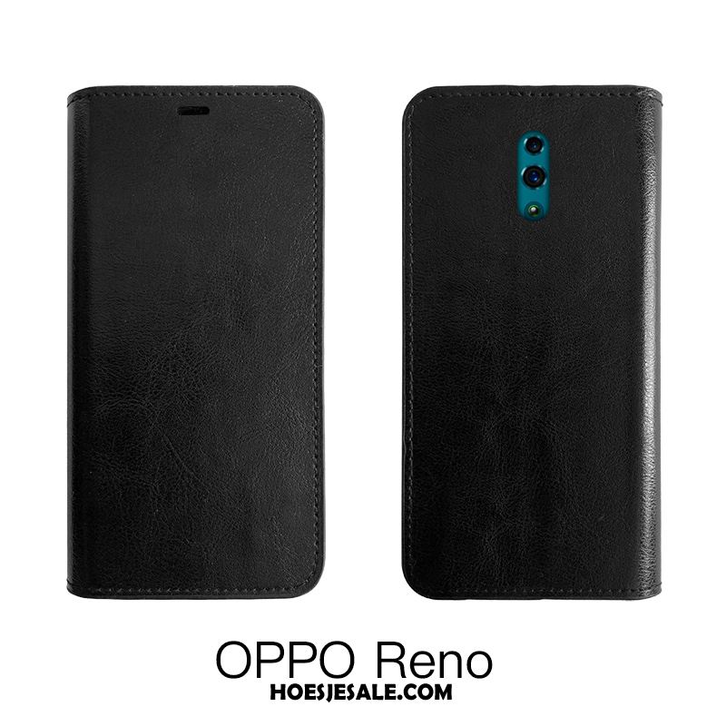 Oppo Reno 2 Hoesje Mobiele Telefoon Hoes Zwart Tempereren Leren Etui Online