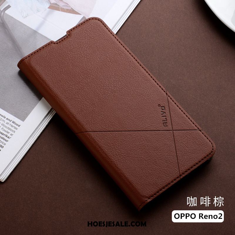 Oppo Reno 2 Hoesje Mobiele Telefoon Leren Etui Anti-fall All Inclusive Tempereren Sale