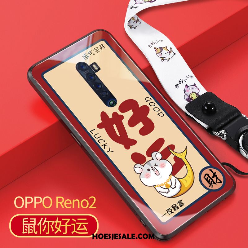 Oppo Reno 2 Hoesje Rood Spotprent Bescherming Tempereren Glas Kopen