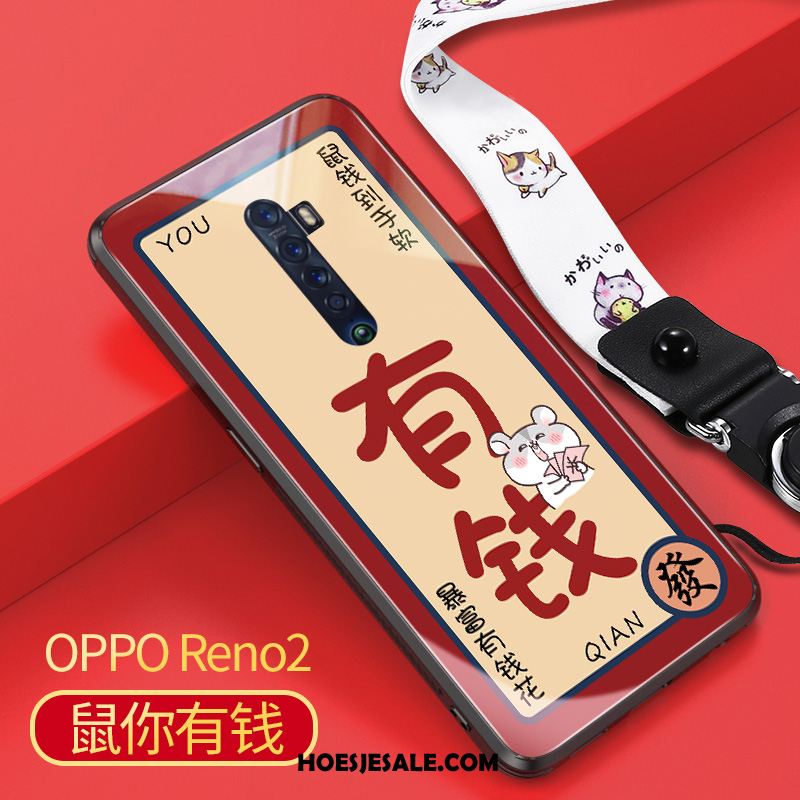 Oppo Reno 2 Hoesje Rood Spotprent Bescherming Tempereren Glas Kopen