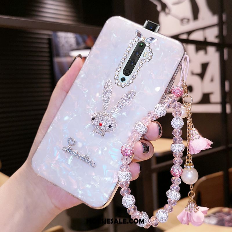 Oppo Reno 2 Z Hoesje Bloemen Zacht Dun Armbanden Roze Goedkoop