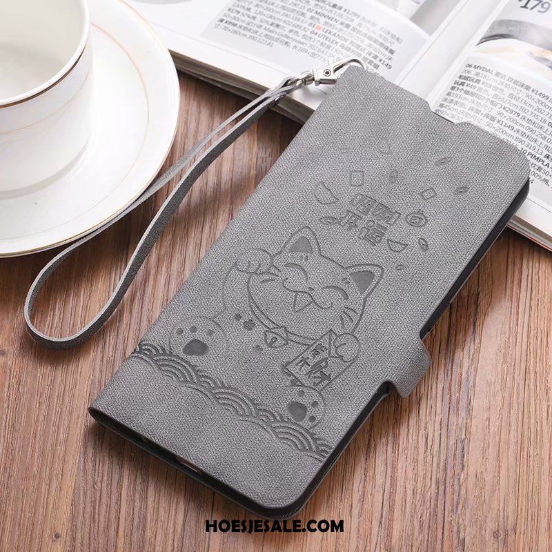 Oppo Reno 2 Z Hoesje Leren Etui Anti-fall Vintage Schrobben Scheppend Goedkoop