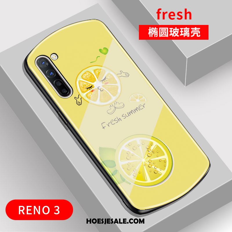 Oppo Reno 3 Hoesje Boog Glas Net Red Mobiele Telefoon Trend Sale