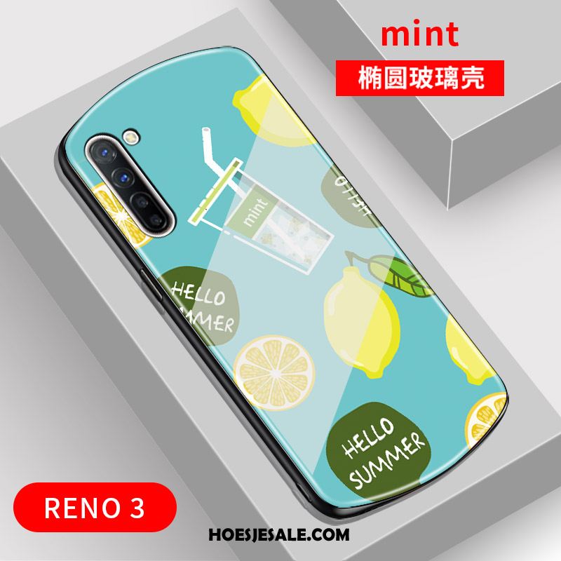 Oppo Reno 3 Hoesje Boog Glas Net Red Mobiele Telefoon Trend Sale