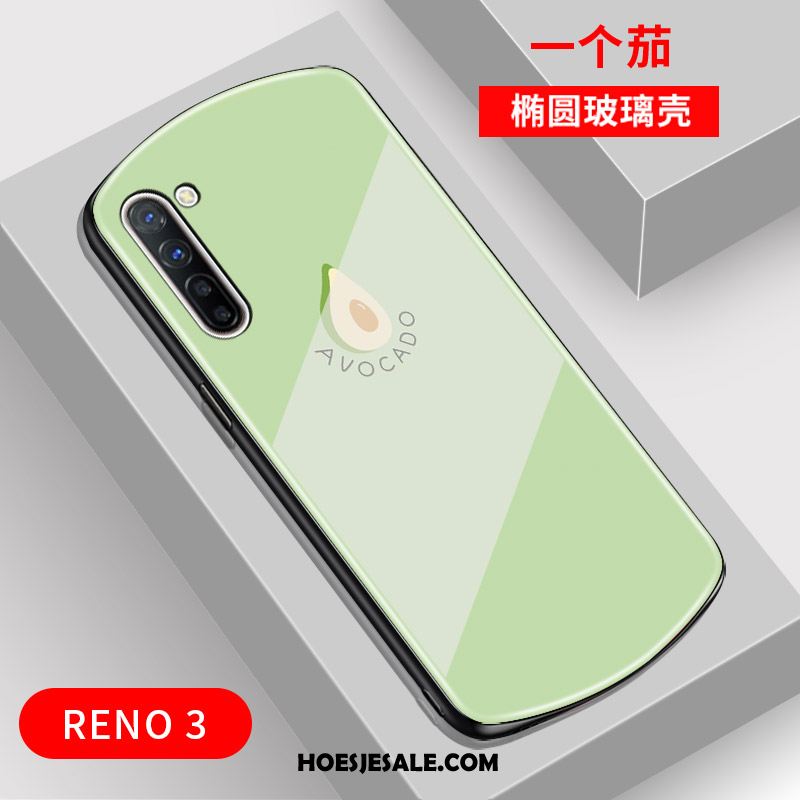 Oppo Reno 3 Hoesje Boog Glas Net Red Mobiele Telefoon Trend Sale