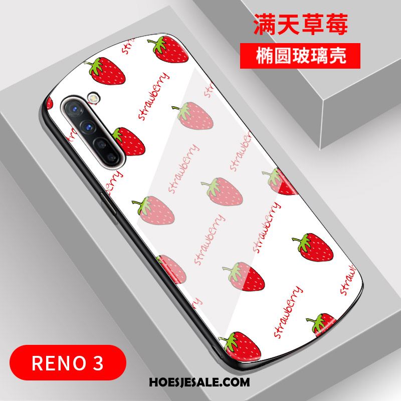 Oppo Reno 3 Hoesje Boog Glas Net Red Mobiele Telefoon Trend Sale