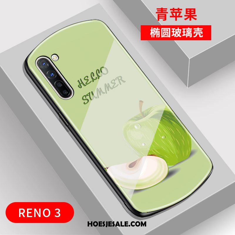 Oppo Reno 3 Hoesje Boog Glas Net Red Mobiele Telefoon Trend Sale